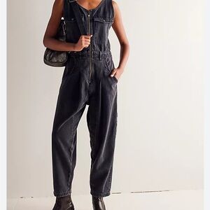 Women's Black Denim Jumpsuit